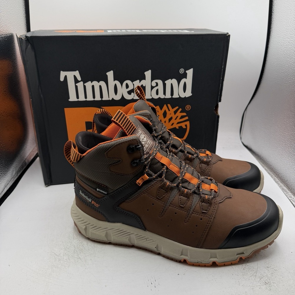 Timberland PRO Tempe 6" Work Boots Mens 13 M Brown Leather Waterproof Alloy Toe